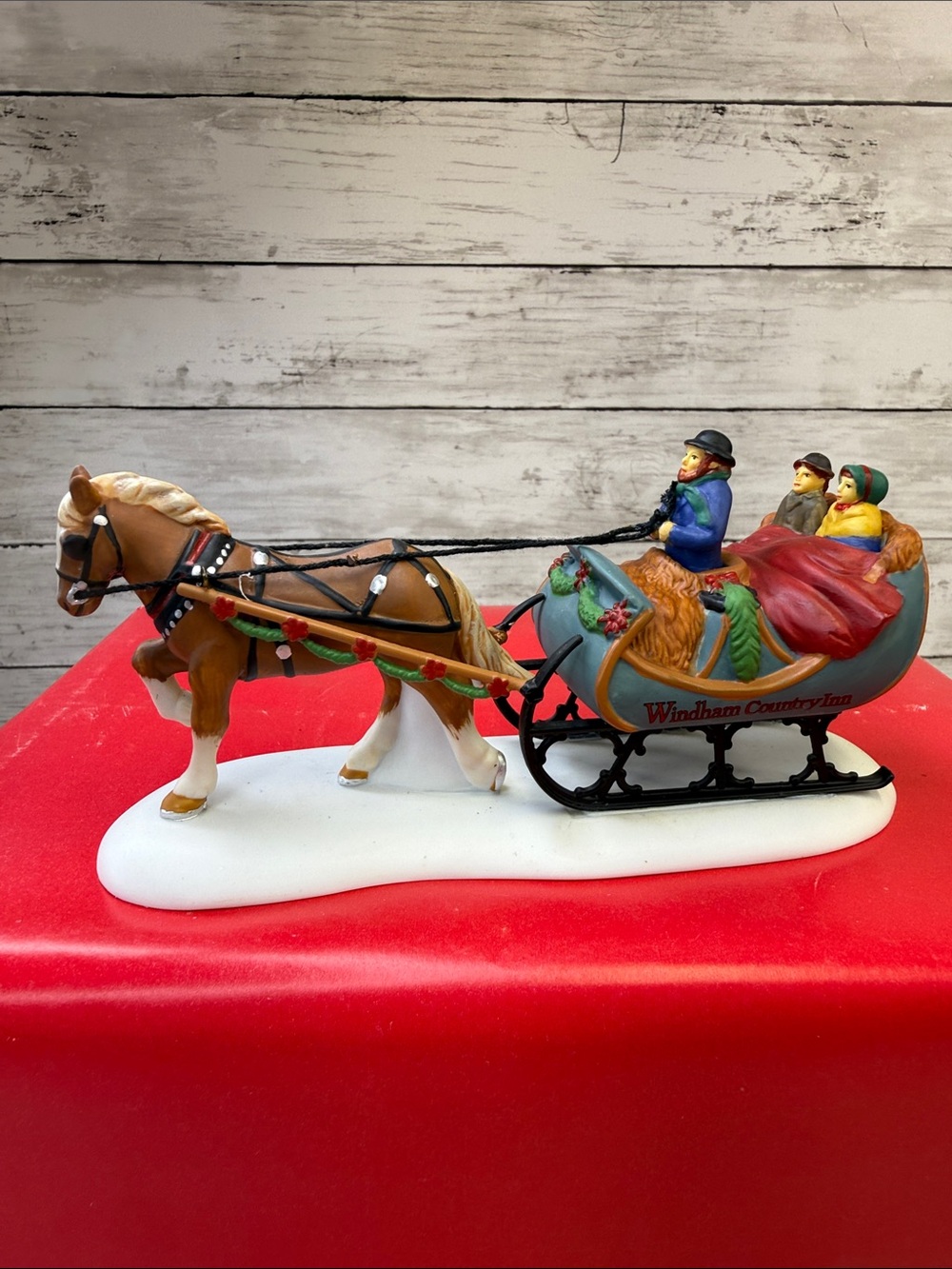 Limited Department 56 New England Village 805528 Welcome To Windham Sleigh RARE